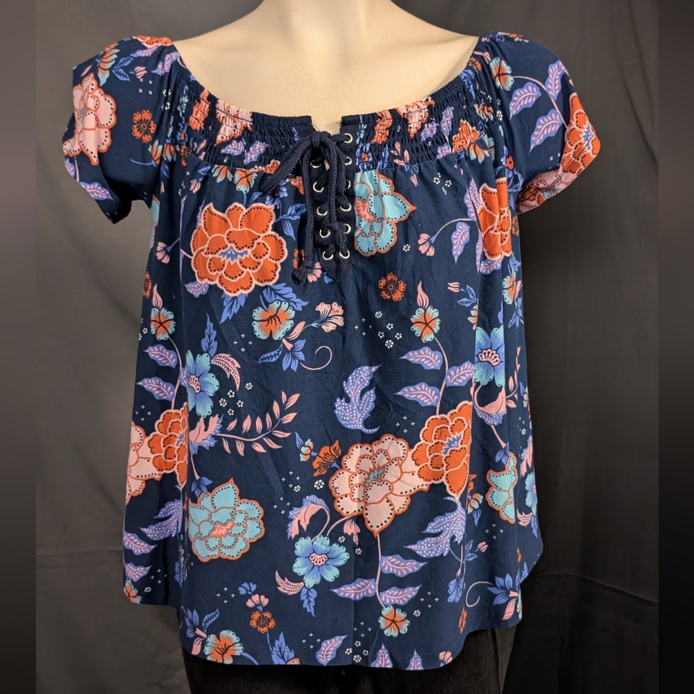 Ardene Lace Up Floral Top